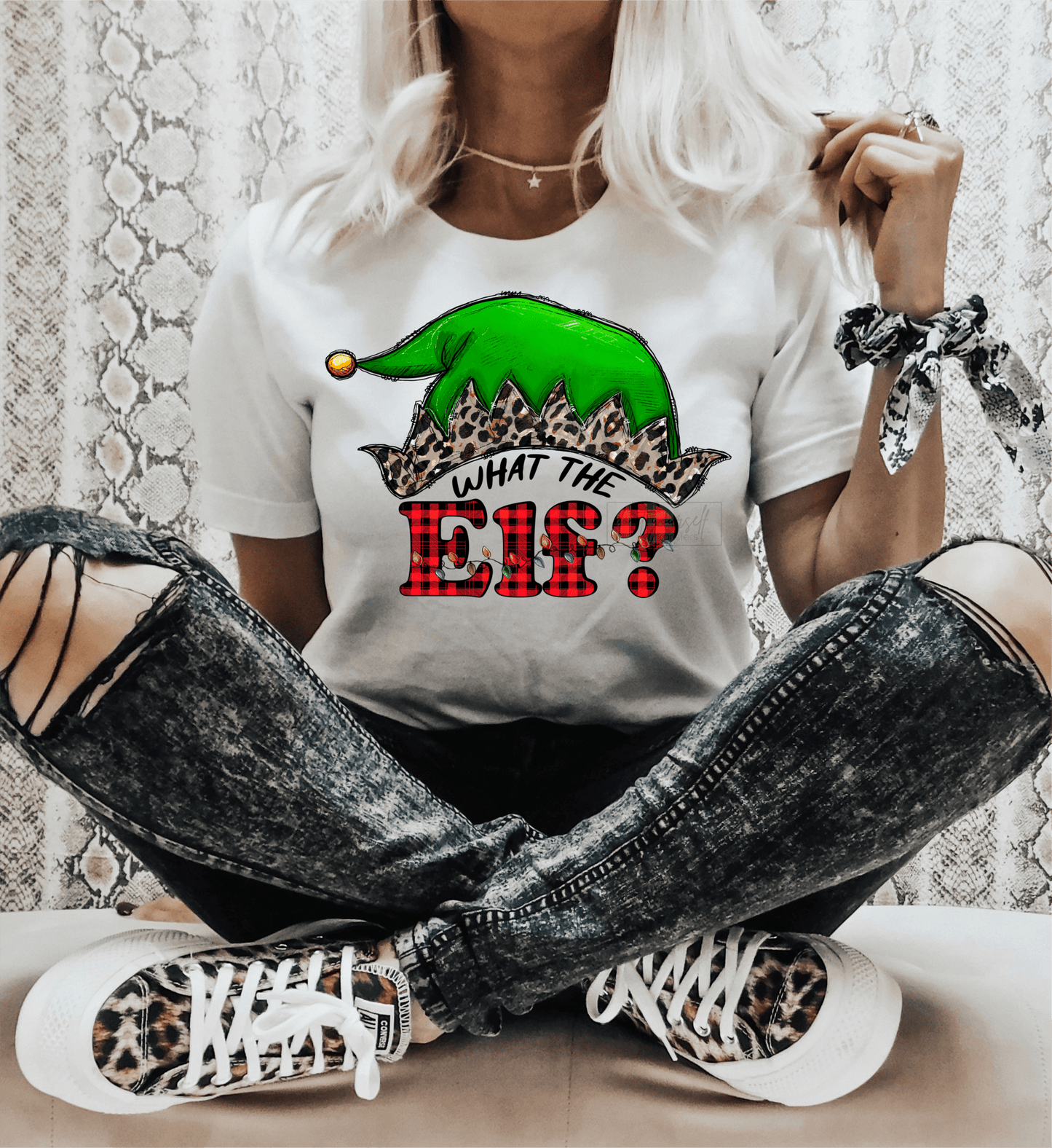 What the ELF? Hat Christmas winter plaid size ADULT DTF TRANSFERPRINT TO ORDER - Do it yourself Transfers