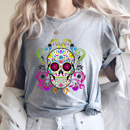 Sugar Skull bright Adult size DTF TRANSFER PRINT TO ORDER 130