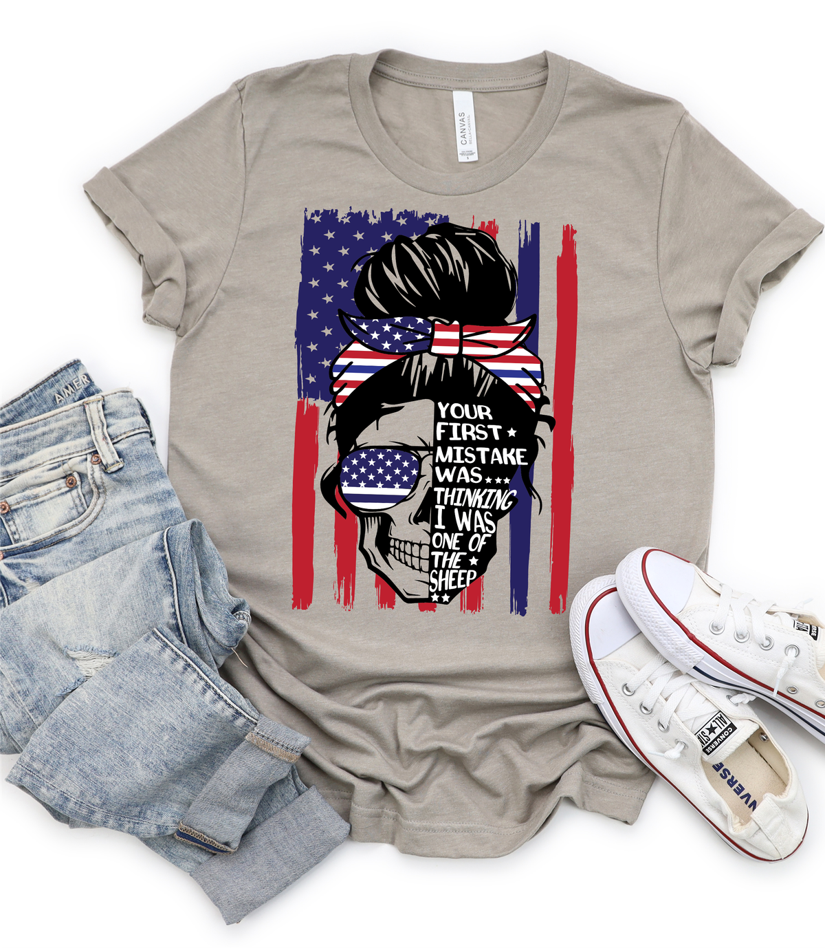 Your first mistake was... thinking I was one of the Sheep mom bun american flag  Adult size  DTF TRANSFERPRINT TO ORDER